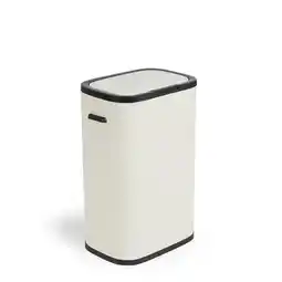 Action Prullenbak met drukdeksel - 60 liter - crème-wit aanbieding