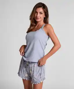 Hunkemoller Hunkemöller Jersey broek met ruches Paars aanbieding