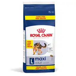 Zooplus 15 + 3kg Gratis! Maxi Adult Royal Canin Hondenvoer aanbieding