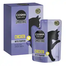 Zooplus 6x50g Cosma Smoothies Kattensnacks Kip met Pompoen aanbieding