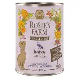 Zooplus 6x 395g Rosie's Farm Single Meat Adult Kalkoen & Rijst nat hondenvoer aanbieding