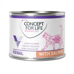 Zooplus 6 x 200 g Concept for Life Veterinary Diet Renal Salmon natvoer voor volwassen katten aanbieding
