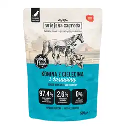 Zooplus Voordeelverpakking 2x500g Wiejska Zagroda paardenvlees met kalfsvlees natvoer voor volwassen honden aanbieding