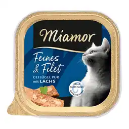 Zooplus Voordeelpakket: 32x 100g Miamor Feines & Filet Gevogelte Pur & Zalm natvoer voor katten aanbieding
