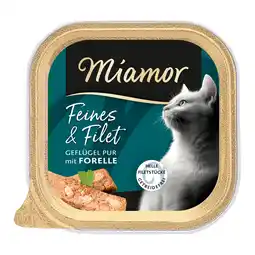 Zooplus Voordeelpakket: 32x 100g Miamor Feines & Filet Gevogelte Pur & Forel natvoer voor katten aanbieding