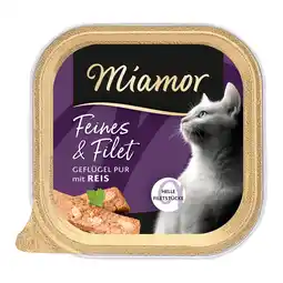 Zooplus Voordeelpakket: 32x 100g Miamor Feines & Filet Gevogelte Pur & Rijst nat kattenvoer aanbieding