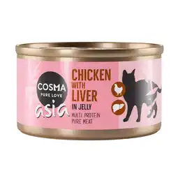 Zooplus 6x85g Thai / Asia in Gelei Kip met Kippenlever Cosma Kattenvoer aanbieding