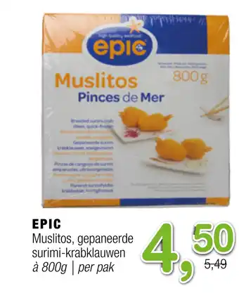 Amazing Oriëntal EPIC Muslitos, gepaneerde surimi-krabklauwen aanbieding