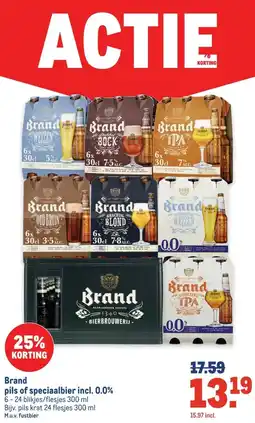 Makro Brand pils of speciaalbier incl. 0.0% 6-24 blikjes/flesjes 300 ml aanbieding
