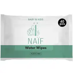 Etos Naif plasticvrije waterdoekjes single pack 1x40 aanbieding