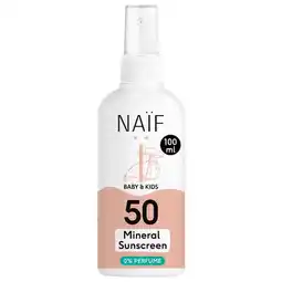 Etos Naïf Baby & Kids Zonnebrandspray Parfumvrij SPF50 100 ML aanbieding