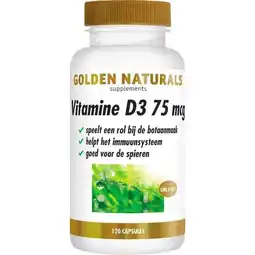 Etos Golden Naturals Vitamine D3 75 mcg Softgel Capsules 120 stuks aanbieding