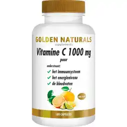 Etos Golden Naturals Vitamine C 1000 mg Puur Capsules 180 stuks aanbieding