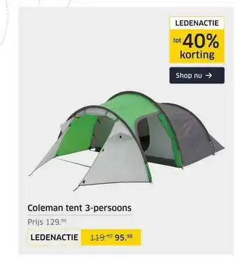 ANWB Coleman Tent 3-persoons aanbieding