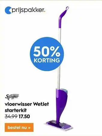 Blokker Swiffer Vloerwisser Wetjet Starterkit 50% Korting aanbieding