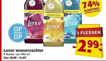 Hoogvliet Lenor Wasverzachter 74% Korting aanbieding