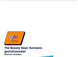 Action The Beauty Dept. Koreaans gezichtsmasker aanbieding