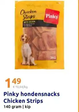 Action Pinky hondensnacks Chicken Strips aanbieding