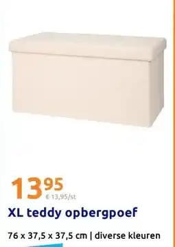 Action XL teddy opbergpoef aanbieding