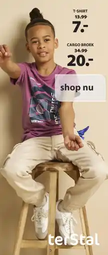 terStal tshirt en cargo broek aanbieding