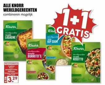 MCD Supermarkt Alle Knorr Wereldgerechten 1+1 Gratis aanbieding