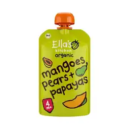 Etos Ella's Kitchen Mango's Peren Papaya's Bio Knijpfruit 4+ Maanden 120 GR aanbieding
