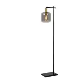Praxis Lucide vloerlamp Joanet gerookt glas E27 aanbieding