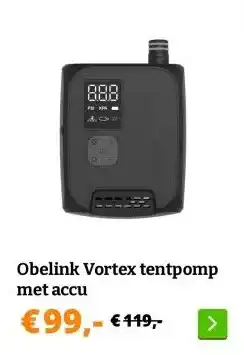 Obelink Obelink Vortex tentpomp met accu aanbieding