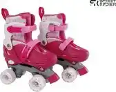Bol.com Street Rider Rolschaatsen Verstelbaar - Skeelers - Roze / Grijs - Maat 31/34 aanbieding