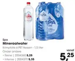 HANOS Spa mineraalwater aanbieding