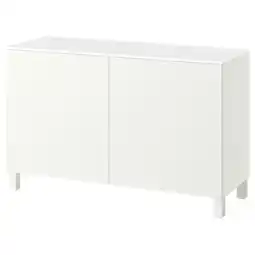 IKEA BestÅ Opberger met deuren, wit/förvaltare wit, 120x42x75 cm aanbieding