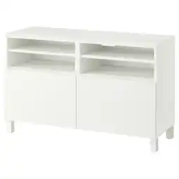 IKEA BestÅ Tv-meubel met deuren, wit/förvaltare wit, 120x42x74 cm aanbieding