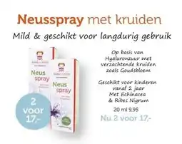 De Rode Pilaren Neusspray met kruiden aanbieding