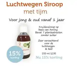De Rode Pilaren Luchtwegen Siroop met tijm aanbieding