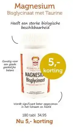 De Rode Pilaren Magnesium Bisglycinaat met Taurine aanbieding