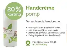 De Rode Pilaren Handcrème pomp aanbieding