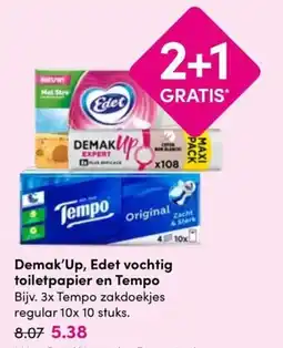Drogisterij Visser Demak'Up, Edet vochtig toiletpapier en Tempo aanbieding