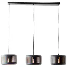 Praxis Brilliant hanglamp Tyas zwart goud 3xE27 aanbieding