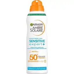 Etos Garnier Ambre Solaire Sensitive Expert Hypoallergene Zonnebrand Mist SPF50 150 ML aanbieding