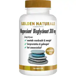 Etos Golden Naturals Magnesium Bisglycinaat 300 mg Tabletten Voordeelpot 180 stuks aanbieding