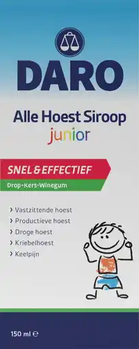 Etos Daro Alle Hoest Siroop Junior 150 ML aanbieding