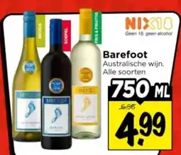 Vomar Voordeelmarkt Barefoot Australische wijn. aanbieding