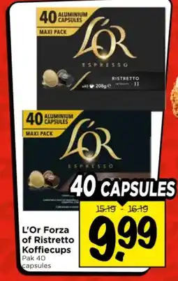 Vomar Voordeelmarkt L'Or Forza of Ristretto Koffiecups aanbieding