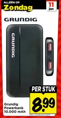 Vomar Voordeelmarkt Grundig Powerbank 10.000 mAh aanbieding