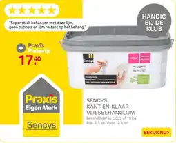 Praxis Sencys kant en klaar vliesbehanglijm aanbieding