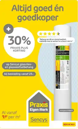 Praxis Sencys glasvlies- en glasweefselbehang aanbieding