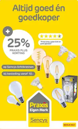 Praxis Sencys lichtbronnen aanbieding