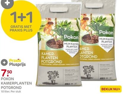 Praxis Pokon Kamerplanten Potgrond aanbieding
