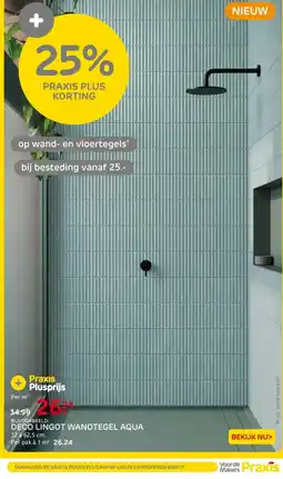 Praxis Deco Lingot Wandtegel Aqua aanbieding