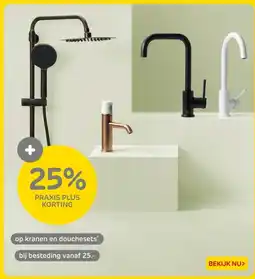 Praxis Op kranen en douchesets aanbieding
